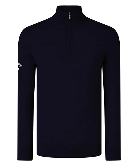 CW075-main-image Callaway Ribbed ¼ Zip Merino Sweater - Image 1