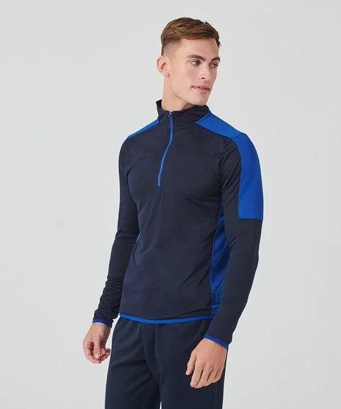 LV571-main-image Finden and Hales ¼ Zip Mid-Layer with Contrast Panelling - Image 1